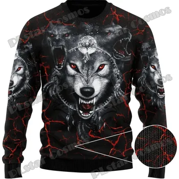 Dámský svetr Unisex svetr s potiskem CS1115 Vlk Wolf Velikost: S, Barva (Varianta): Svetr 12