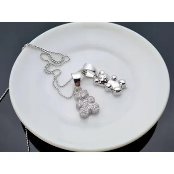 Náhrdelník Náhrdelník Gumídci Medvídek Gumi Želé Stříbrný Dva Medvídci