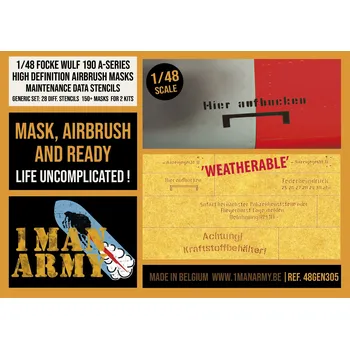Plastikový model 1ManArmy 1/48 Focke Wulf 190 A-Series Data Stencils Gen. Set