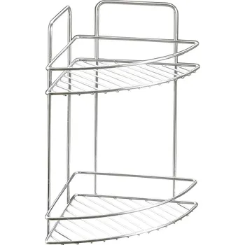 Drátěná police Ocelová koupelnová polička v leskle stříbrné barvě Luxy – Metaltex ID_1746698