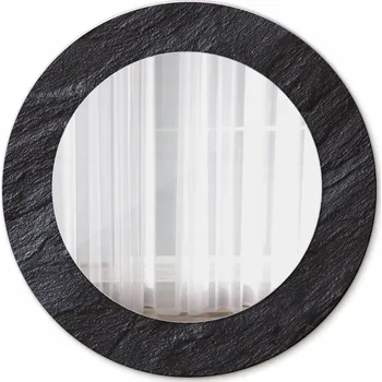 Zrcadlo Krásné Zrcadlo Nástěnné Kulaté Černý kámen 50cm