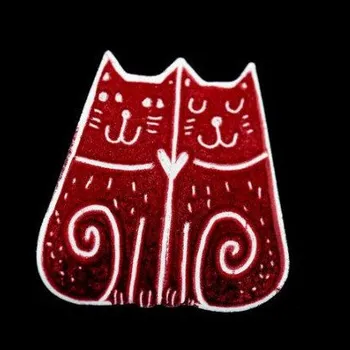 Brož Lucie Horáková Brož smaltovaná - kočky zamilované