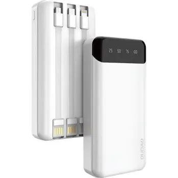 Powerbanka DUDAO | Dudao K6Pro+ Power Bank 20000mAh 2x USB + kabel USB-C / Lightning / Micro USB, bílý (Dudao K6Pro +)