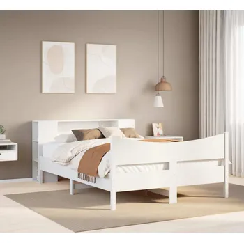 Postel vidaXL Postel bez matrace 140 x 200 cm masivní borovice [3323299] Barva: Bílá