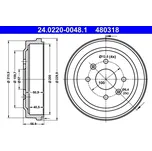 Brzdový buben ATE 24.0220-0048.1