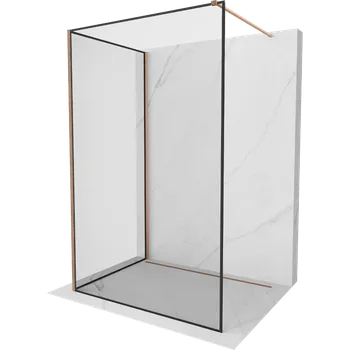 Mexen Kioto sprchová stěna Walk-in 120 x 70 cm, černý rám, kartáčovaná měď - 800-120-212-65-70-070 Sprchové stěny