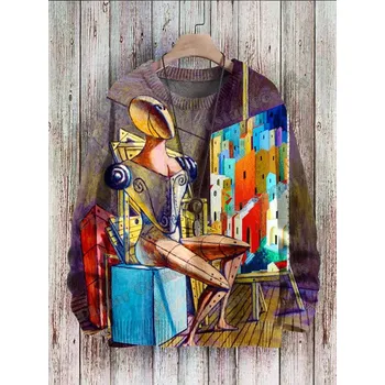 Dámský svetr Unisex svetr s potiskem CS1124 kočka cat Velikost: M, Barva (Varianta): Svetr 1