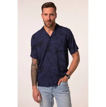 Pánská košile JP1880, Plus size Košile JP1880, krátké rukávy, plošný potisk, Cuba límeček, do 8XL pro plnoštíhlé nadměrná velikost, 837281770-1460, modrý, XXL, Plus size oblečení, Oblečení pro vysoké muže, Nadměrné velikosti, Oblečení pro plnoštíhlé.