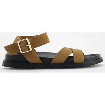 Dámské sandále Reserved - Semišové sandály s řemínky - béžová - 544CP-80X - 544CP-80X-36