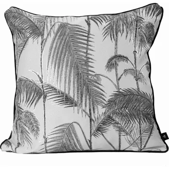 Povlak na dekorativní polštářek DEKORAČNÍ POVLEČENÍ NA POLŠTÁŘ 45x45 CHIC BOLD PALMY SILVER (STŘÍBRNÉ PALMY)