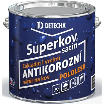 barva na kov Detecha SUPERKOV SATIN Barva: bílý RAL 9003, Balení: 2,5 kg