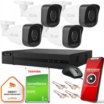 Bezpečnostní kamera Monitorovací sada Hilook 4 IP kamery IPCAM-B5, 1TB disk HIKVISION