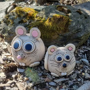 Zahradní dekorace Keramická myš - veselé zvířátko - dekorace do zahrady - menší