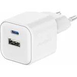 Swissten síťový adaptér gan 1x usb-c 35w pd + 1x usb-a 27w qc - bílý