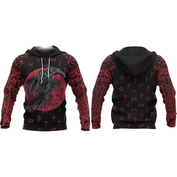 Dámská mikina Unisex mikina s potiskem CS932 pták Raven Of Odin Velikost: XS, Barva (Varianta): hoodies