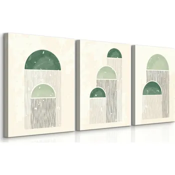 Obraz OBRAZY DO LOŽNICE SADA ABSTRAKTNÍ TVARY STYL BOHO MINIMALISMUS 90x40