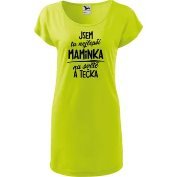 Dámské oblečení DOBRÝ TRIKO Dámské tričko/šaty Nejlepší maminka na světě Velikost: XS, Barva: Limetková