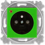 Zásuvka s ochranou před přepětím, jednonásobná bezšroubová, s ABB Levit 5599H-A02357 67 zelená / kouřová černá