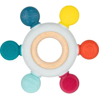 Canpol babies Dřevěno-silikonové kousátko kormidlo