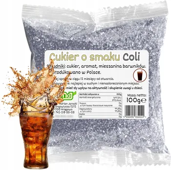 Obraz Cukr na Cukrovou Vatu s Příchutí Coly, Černý (Šedý Colový) 100g Sáček