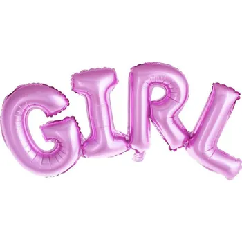 Balónek Fóliový balónek nápis GIRL 109x40 cm NAROZENINY PRVNÍ ROCEK