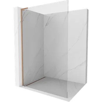Mexen Kioto L sprchová stěna Walk-in 75 x 200 cm, transparentní, kartáčovaná měď - 800-075-103-65-00 Sprchové stěny