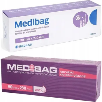 Jednorázové nádobí Ploché papírovo-fóliové sáčky Medilab 9 x 23 cm, 200 ks