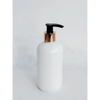 Dávkovač mýdla BELA 300 ml bílý s černo-zlatým dávkovačem