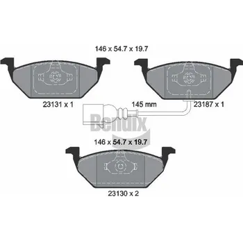 Brzdová destička Sada brzdových destiček, kotoučová brzda BENDIX Braking BPD1001