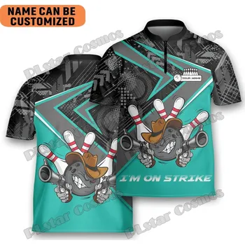 Dámské tričko Unisex tričko polo Bowling pro hráče s vlastním jménem Velikost: 5XL, Barva (Varianta): Se zipem 4
