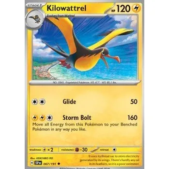 Sběratelská karetní hra Pokémon SSP 067/191 Kilowattrel - Surging Sparks Stav: Near Mint, Verze: REVERSE HOLO