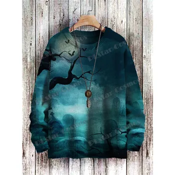 Dámský svetr Unisex svetr s potiskem CS1135 Halloween Wizard Raven Velikost: L, Barva (Varianta): Svetr 1