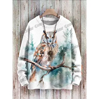 Dámský svetr Unisex svetr s potiskem CS1126 Sova Velikost: XS, Barva (Varianta): Svetr