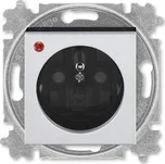 Zásuvka s ochranou před přepětím, jednonásobná bezšroubová, ABB Levit M 5599H-A02357 70 titanová / kouřová černá