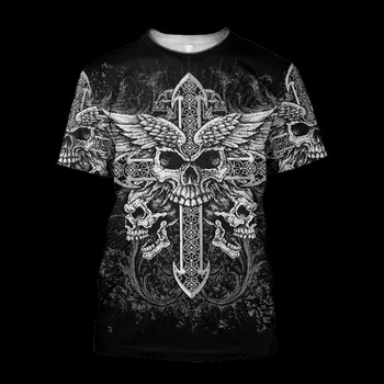 Tričko s potiskem 3D CS589 Reaper Skull Angel Velikost: 5XL, Barva (Varianta): Barva 17