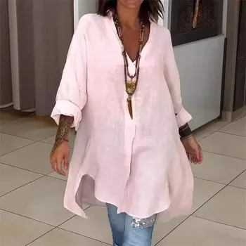 Dámská košile Dlouhá svrchní košile různé barvy Barva: Růžová, Velikost: L