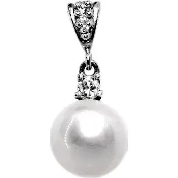 Přívěsek Stříbrný přívěsek přírodní perla bílá - P1299 (Stříbrné náušnice s přírodní perlou 11-12 mm)