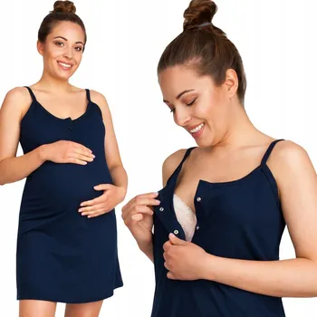 Dámská noční košile Košile pro kojící Przyszła Mama XXL bavlna krátký rukáv