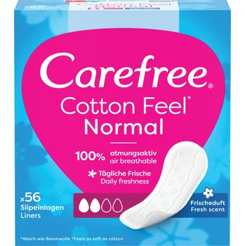 Menstruační vložka Hygienické vložky carefree Cotton Feel Normal Fresh vůně 56 kusů