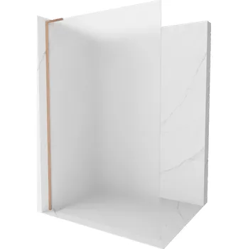 Mexen Kioto L sprchová stěna Walk-in 100 x 200 cm, mat, kartáčovaná měď - 800-100-103-65-30 Sprchové stěny