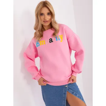Dámské oblečení Růžová mikina s nápisem EM-BL-617-12.04-pink Velikost: ONE SIZE