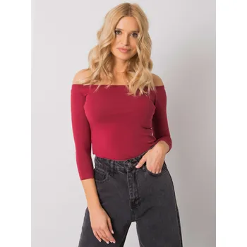 Dámské tričko Dámský bordó top s odhalenými rameny RV-BZ-4692.61-burgundy Velikost: S