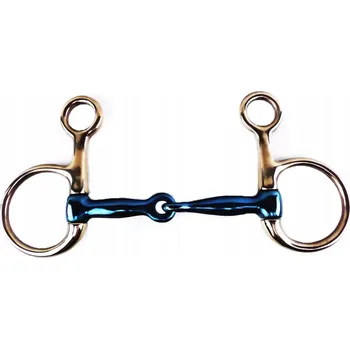 Udidlo pro koně Udidlo Baucher jednou lomené plné Blue Steel Balotade 14,5 cm