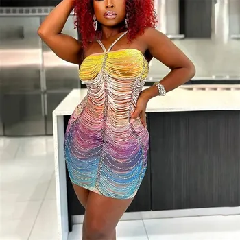 Dámské šaty Dámské šaty s kamínky Barva: Barevná, Velikost: M