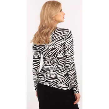 Dámská černo-bílá zebrovaná halenka CLM-BZ-1417-2.90-black-white Velikost: M