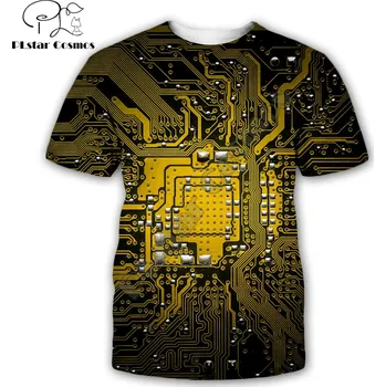 Dámské tričko Tričko s potiskem 3D CS595 Electronic chip Velikost: XS, Barva (Varianta): barva 8