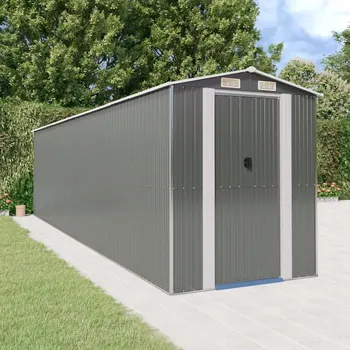 Obraz Kůlna domek, světle šedý, 192x772x223 cm, pozinkovaná ocel