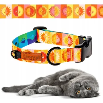 Obojek pro psa POHODLNÝ nastavitelný obojek pro kočku 30-36 cm Ukory BAREVNÝ