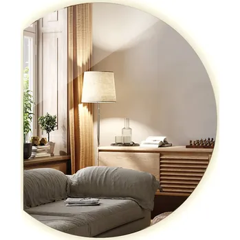 Zrcadlo Designové koupelnové zrcadlo s LED osvětlením pro líčení, 70x80 cm