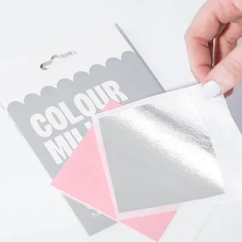 Jedlá dekorace na dort Colour Mill Stříbrné plátky 8 x 8 cm (5 ks)